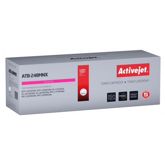 Activejet ATB-248MNX Toner for Brother printers; Replacement Brother TN248XLM; Supreme; 2,300 pages; magenta)