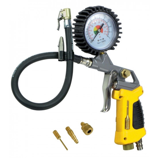 STANLEY PISTOL PRESSURE GAUGE + 3 NOZZLES + LED LIGHT