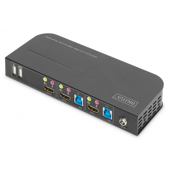 Digitus KVM Switch, 2x1 HDMI, HDMI Out,USB, 4Kx2K@60Hz