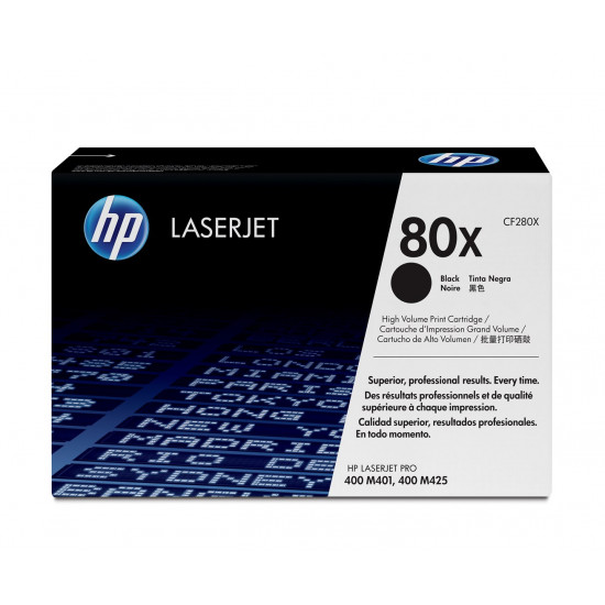 HP 80X svart LaserJet-tonerkassett med hög kapacitet, original toner cartridge 1 pc(s) Black