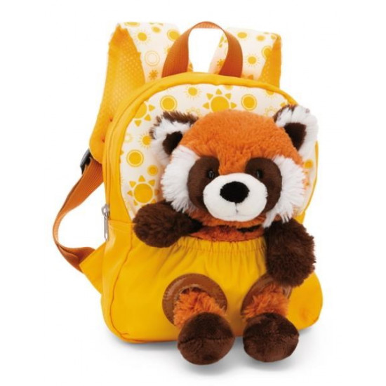 NICI 49854 Backpack 21x26cm yellow + Panda mascot red 25cm