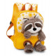 NICI 49846 Backpack 21x26cm yellow + Raccoon mascot 25cm