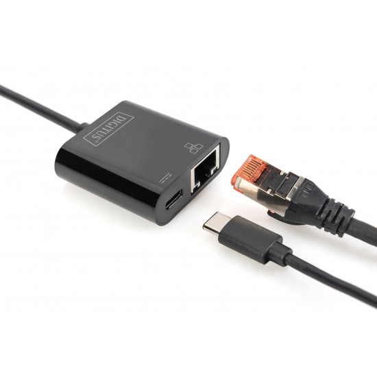 Digitus USB Type-C™ Gigabit Ethernet adapter with Power Delivery support