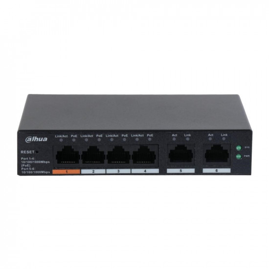 Dahua Technology DH-CS4006-4GT-60 network switch Managed L2 Gigabit Ethernet (10/100/1000) Power over Ethernet (PoE) Black