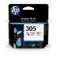 HP 305 Tri-Color Ink Cartridges, 100 pages, for HP DeskJet 2300, 2710, 2720, Plus 4100