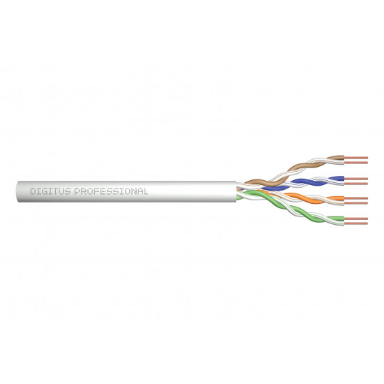 Installation cable DIGITUS cat.5e, U/UTP, Eca, AWG24/1, PVC, 100m, grey