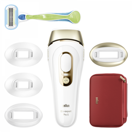 Braun Silk-expert Pro 5 IPL Epilator | PL5382 | Bulb lifetime (flashes) 400.000 | Number of power levels 3 | White/Gold