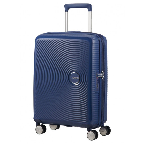 American Tourister Spinner Expandable Suitcase Hard Navy 35.5 L Polypropylene (PP)