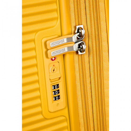 American Tourister Soundbox EXP cabin suitcase - golden yellow