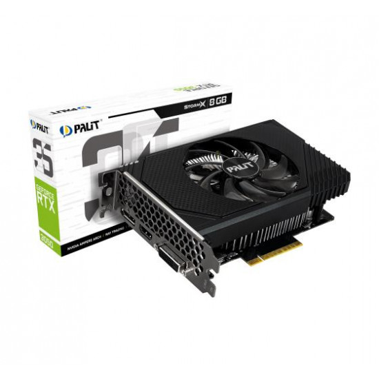 Graphics Card|PALIT|NVIDIA GeForce RTX 3050|8 GB|GDDR6|128 bit|PCIE 4.0 16x|GPU 1552 MHz|Dual Slot Fansink|1xDVI-D|1xHDMI|1xDisplayPort|NE63050018P1-1070F