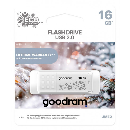 GOODRAM FLASHDRIVE 16GB UME2-WINTER WHITE USB 2.0