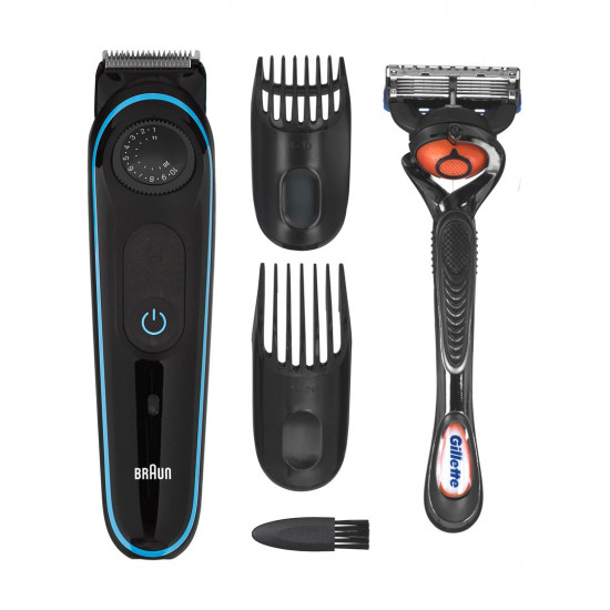 BRAUN BT3240 Beard Trimmer + razor Gillette Fusion5 ProGlide Black, Blue