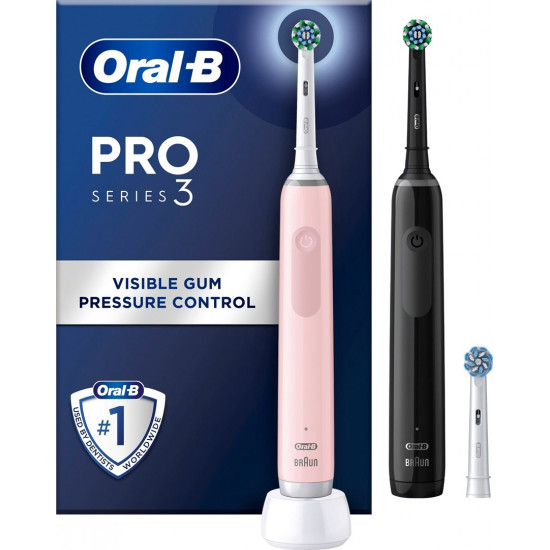 Oral-B Pro 3 3900N Gift Edition Adult Rotating-oscillating toothbrush Black, Pink