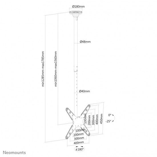 Neomounts by Newstar monitor ceiling mount