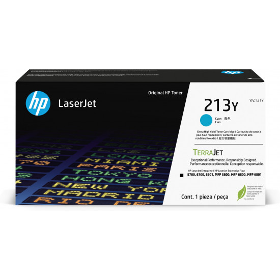 HP 213Y Extra High Yield Cyan Original LaserJet Toner Cartridge