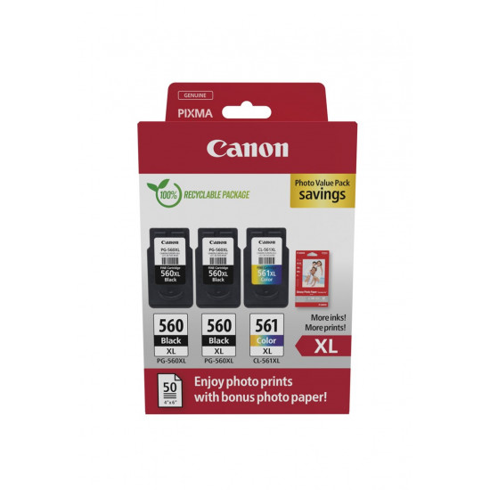 Canon 3712C012 ink cartridge 3 pc(s) Original High (XL) Yield Black, Cyan, Magenta, Yellow