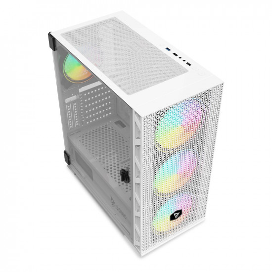 SAVIO Raptor White X1 ARGB Glass/Mesh White Computer Case