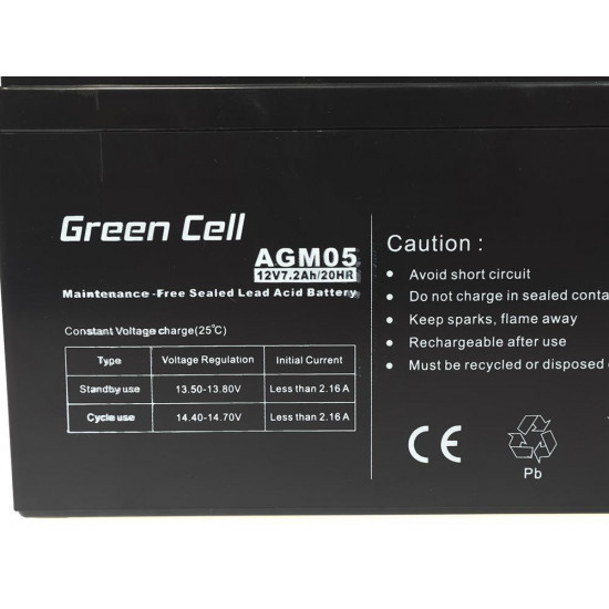 Green Cell AGM05 UPS battery Sealed Lead Acid (VRLA) 12 V 7.2 Ah