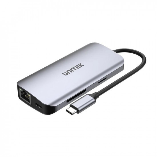 UNITEK ACTIVE HUB USB-C 2X HDMI 4K, RJ45, PD 100W