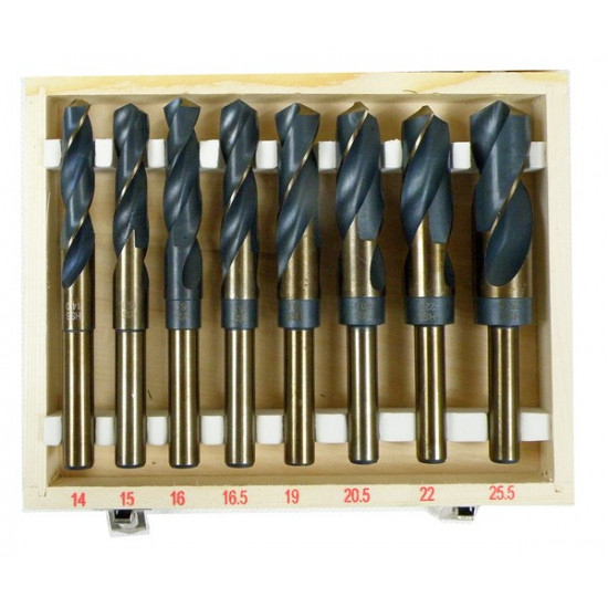 COBALT DRILL BIT KPL. 8pcs. 14-25,5/mm SILVER