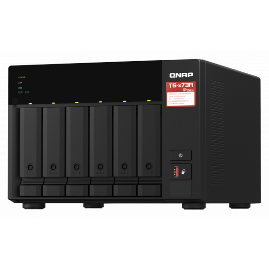 QNAP | 6-Bay QTS and QuTS hero NAS | TS-673A-8G | Up to 6 HDD/SSD Hot-Swap | AMD Ryzen | Ryzen V1500B Quad-Core | Processor frequency 2.2 GHz | 8 GB | DDR4