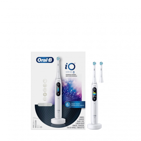 Oral-B | Electric Toothbrush | iO8 Series | Rechargeable | For adults | Number of brush heads included 1 | Number of teeth brushing modes 6 | White Alabaster