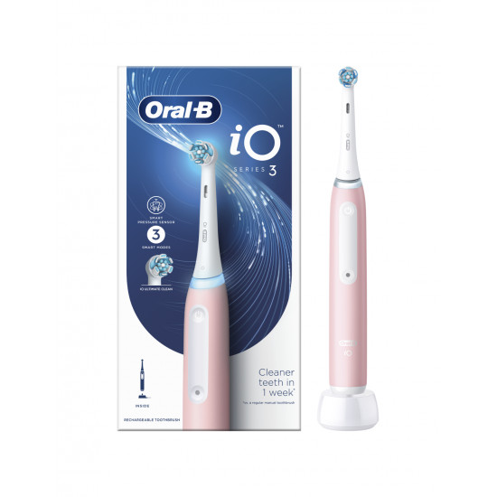 Oral-B | Electric Toothbrush | iO3 Series | Rechargeable | For adults | Number of brush heads included 1 | Number of teeth brushing modes 3 | Blush Pink