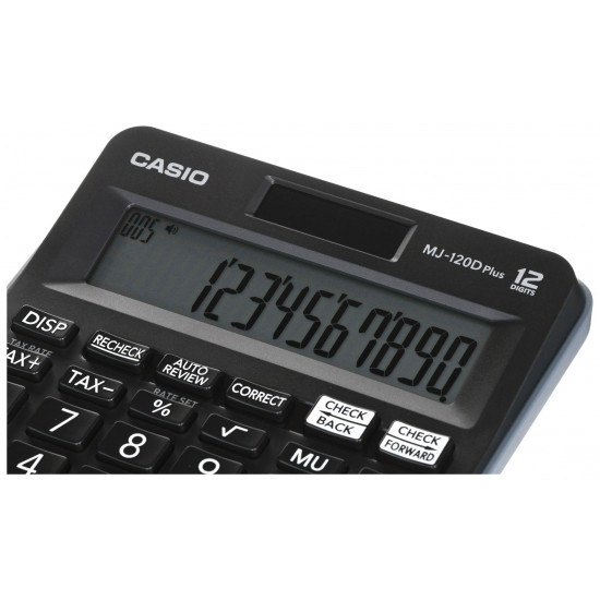 CASIO CALCULATOR OFFICE MJ-120D PLUS BLACK , 12 DIGIT DISPLAY