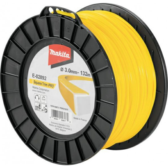 MAKITA NYLON MONOFILAMENT LINE SQUARE PRO 3,0mm/132mb