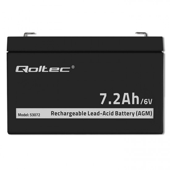 Qoltec 53072 AGM battery | 6V | 7.2 Ah