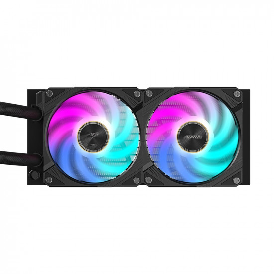 GIGABYTE AORUS WATERFORCE X II 240 AIO Liquid CPU Cooler - 2x120mm ARGB Fans, full-color LCD, DAISY-CHAIN, Intel LGA 1851 and AMD AM5 Compatible