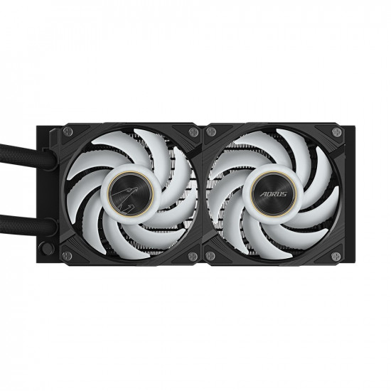 GIGABYTE AORUS WATERFORCE X II 240 AIO Liquid CPU Cooler - 2x120mm ARGB Fans, full-color LCD, DAISY-CHAIN, Intel LGA 1851 and AMD AM5 Compatible