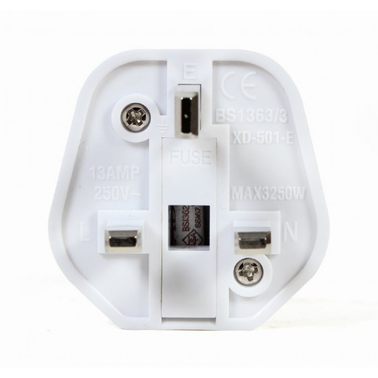 Cablexpert AC power adapter, EU Schuko socket to UK plug, 13 A | A-AC-EUFUKM-01 | Power adapter