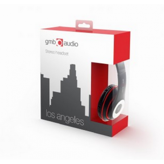 Gembird | Stereo headset, Los Angeles + microphone, passive noise canceling | Black