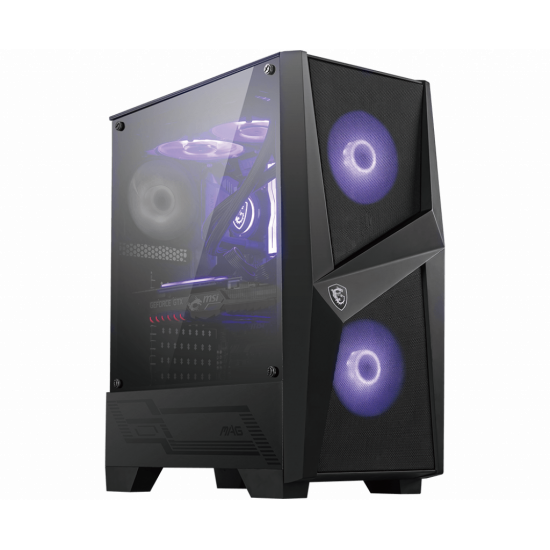 MSI MAG FORGE 100M PC Case, Mid-Tower, USB 3.2, Black | MSI | MAG FORGE 100M | Black | ATX | Power supply included No