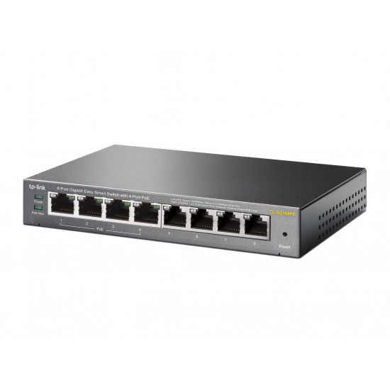 TP-LINK | Smart Switch | TL-SG108PE | Web Managed | Desktop | Gigabit Ethernet (copper) ports quantity 4 | PoE+ ports quantity 4 | Power supply type External | 36 month(s)