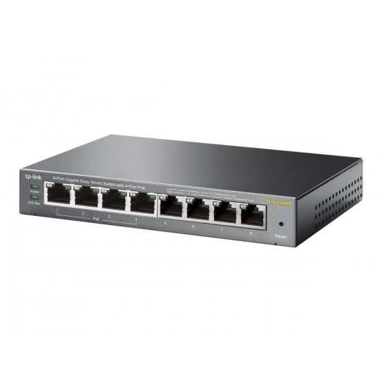 TP-LINK | Smart Switch | TL-SG108PE | Web Managed | Desktop | Gigabit Ethernet (copper) ports quantity 4 | PoE+ ports quantity 4 | Power supply type External | 36 month(s)