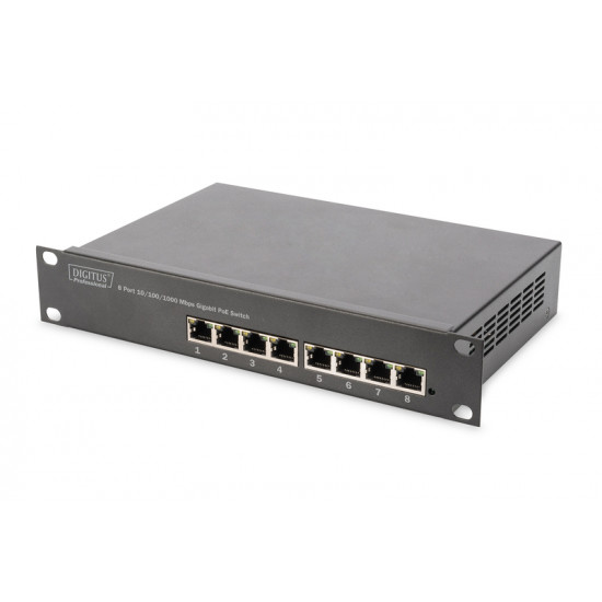 Digitus | 8-port Gigabit Ethernet PoE switch | DN-95317 | Unmanaged | Rackmountable | Power supply type Internal