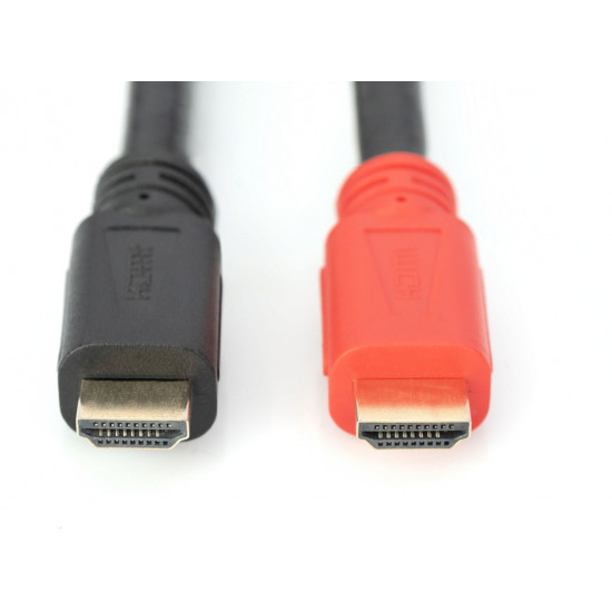 Digitus | High Speed HDMI Cable with Signal Amplifier | Black/Red | HDMI Male (type A) | HDMI Male (type A) | HDMI to HDMI | 10 m