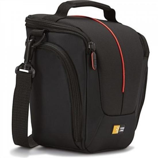 Case Logic | DCB-306 SLR Camera Bag | Black | * Designed to fit an SLR camera with standard zoom lens attached * Internal zippered pocket stores memory cards, filter or lens cloth * Side zippered pockets store an extra battery, cables, lens cap, or small