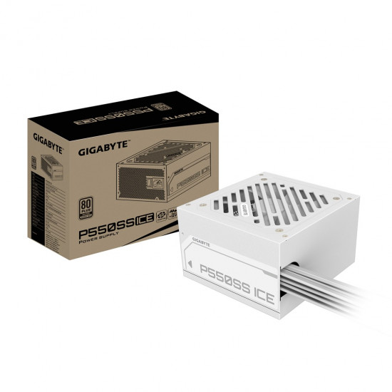 GIGABYTE P550SS ICE Power Supply - PCIe 5.0, 80 PLUS Silver, Fully Modular Design, 120mm Fan, ATX 3.0 compatible, EU Plug