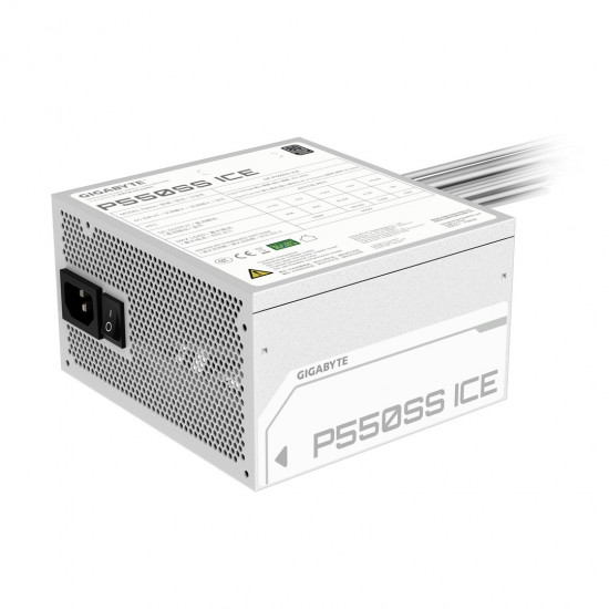 GIGABYTE P550SS ICE Power Supply - PCIe 5.0, 80 PLUS Silver, Fully Modular Design, 120mm Fan, ATX 3.0 compatible, EU Plug