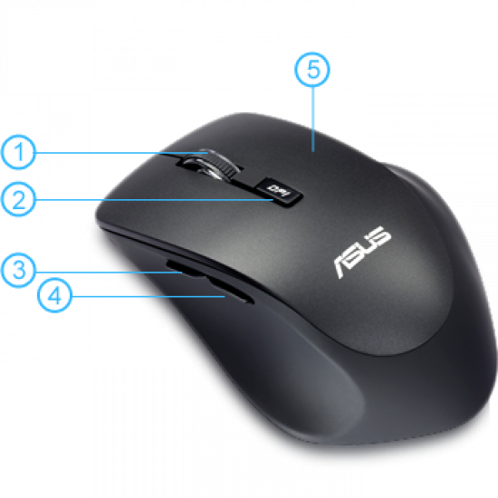 Asus | WT425 | Wireless Optical Mouse | wireless | Black, Charcoal