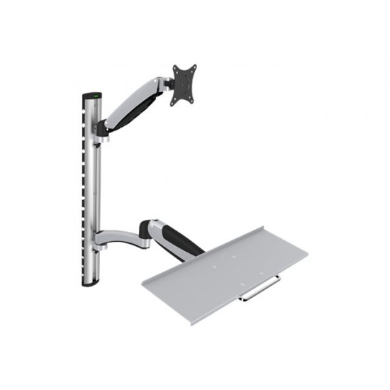 Digitus | Wall mount | Workstation | Adjustable Height, Tilt, Swivel | 27  | Maximum weight (capacity) 6 kg | Silver