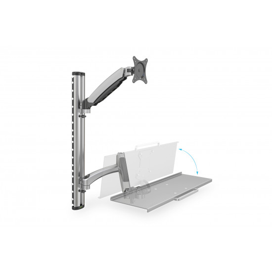 Digitus | Wall mount | Workstation | Adjustable Height, Tilt, Swivel | 27  | Maximum weight (capacity) 6 kg | Silver