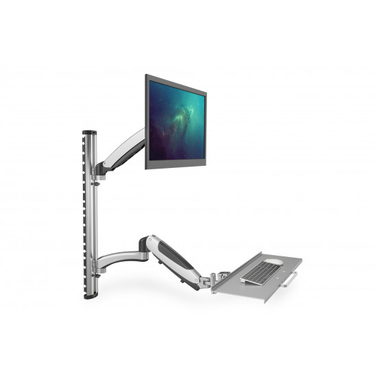 Digitus | Wall mount | Workstation | Adjustable Height, Tilt, Swivel | 27  | Maximum weight (capacity) 6 kg | Silver