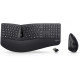 Wireless Keyboard + Mouse Set Perixx PERIDUO-605 Ergonomic black