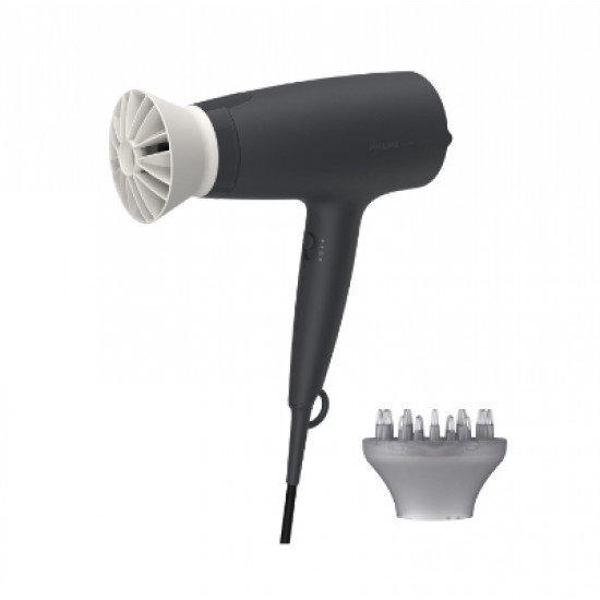 Philips 3000 series Hair Dryer BHD302/30, 1600W, 3 heat and speed settings, ThermoProtect attachment