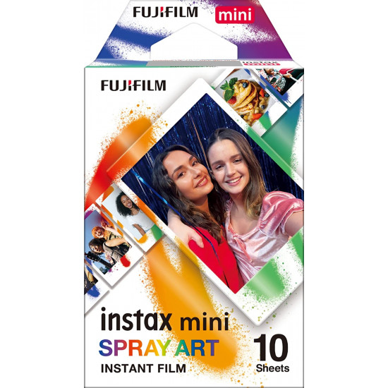 Fujifilm | Instax Mini | Art Spray Sheet (10pl) Instant Film | 54 x 86 mm | Hi-Speed ISO 800 – With superb grain quality, INSTAX Contact Sheet Film ensures vibrant colors and natural skin tones