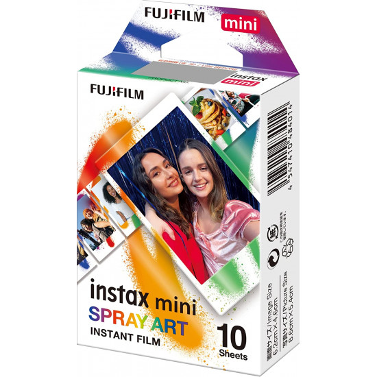 Fujifilm | Instax Mini | Art Spray Sheet (10pl) Instant Film | 54 x 86 mm | Hi-Speed ISO 800 – With superb grain quality, INSTAX Contact Sheet Film ensures vibrant colors and natural skin tones